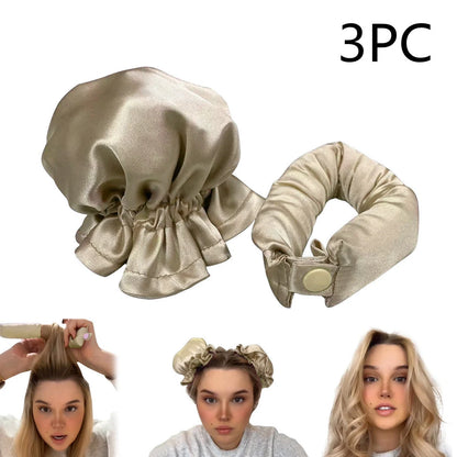 Heatless curl stick with cloth cover for safe overnight hair styling