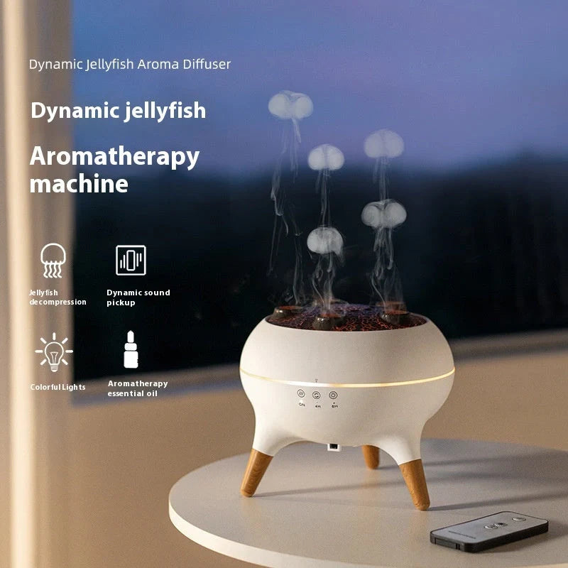 Intelligent Jellyfish Ultrasonic Air Humidifier in white with remote control