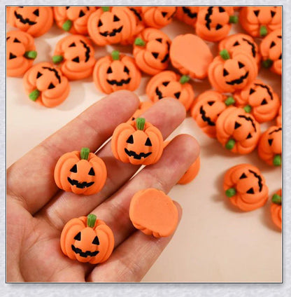 Minkin Flat-Backed Mini Halloween Pumpkin Miniatures - Premium Resin Decorations for Crafting and Decorating