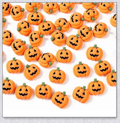 Minkin Flat-Backed Mini Halloween Pumpkin Miniatures - Premium Resin Decorations for Crafting and Decorating