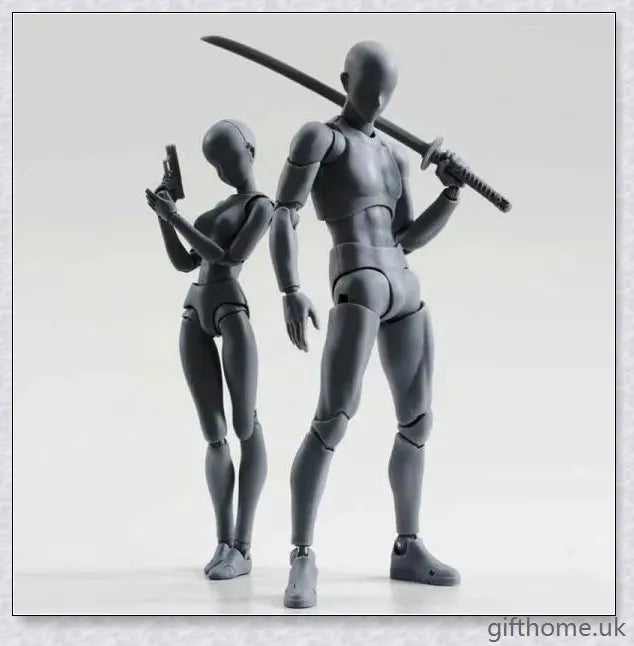 Premium drawing figures with articulated joints and customizable accessories for artists