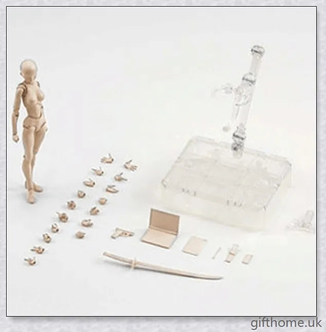 Premium drawing figures with articulated joints and customizable accessories for artists