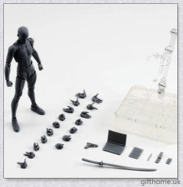 Premium drawing figures with articulated joints and customizable accessories for artists