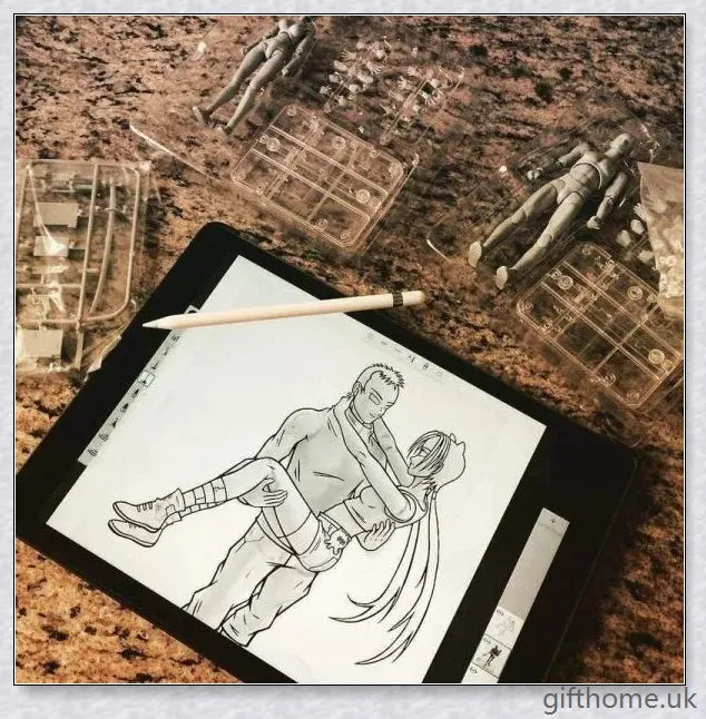 Premium drawing figures with articulated joints and customizable accessories for artists