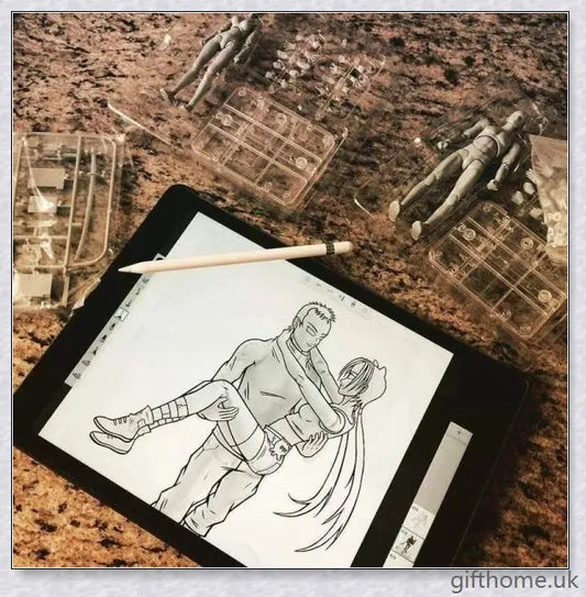 Premium drawing figures with articulated joints and customizable accessories for artists