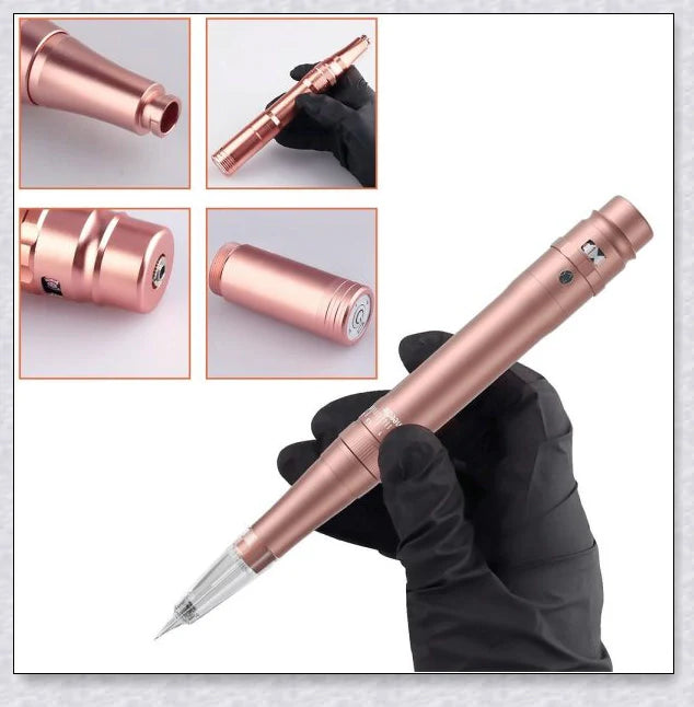Professional Wireless Permanent Makeup Machine Pen with adjustable speed, long-lasting battery, and ergonomic design for precise, long-lasting eyebrow, eyeliner, and lip liner application.
