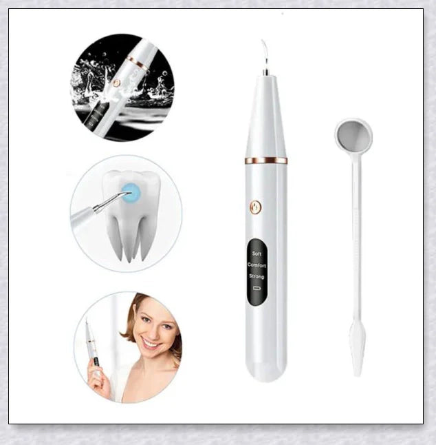 Ultrasonic dental scaler for deep cleaning and plaque removal, with multiple cleaning modes and a rechargeable battery for convenient use.