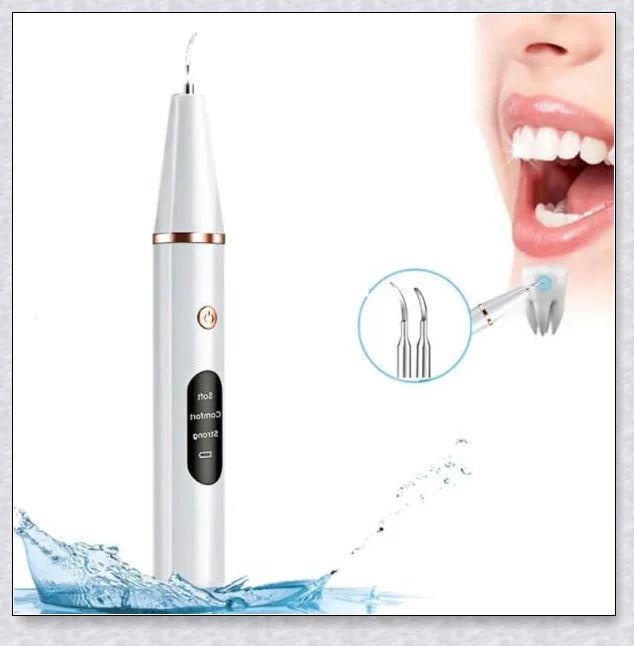 Ultrasonic dental scaler for deep cleaning and plaque removal, with multiple cleaning modes and a rechargeable battery for convenient use.