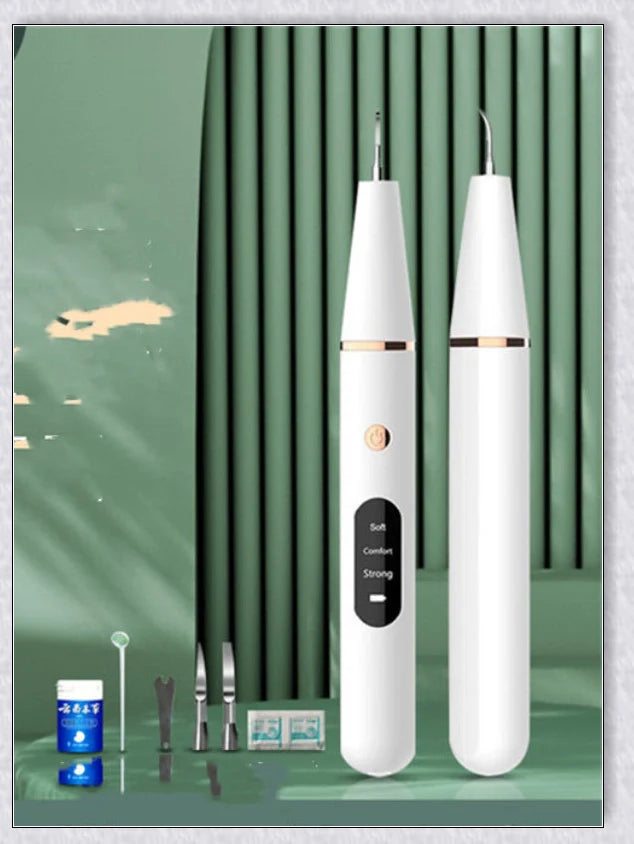 Ultrasonic dental scaler for deep cleaning and plaque removal, with multiple cleaning modes and a rechargeable battery for convenient use.