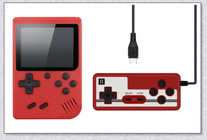 Mini New Retro Gaming Video Console with 400 classic games, vibrant 3-inch colour display, and rechargeable battery for portable gaming on the go.