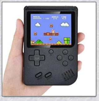 Mini New Retro Gaming Video Console with 400 classic games, vibrant 3-inch colour display, and rechargeable battery for portable gaming on the go.
