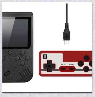 Mini New Retro Gaming Video Console with 400 classic games, vibrant 3-inch colour display, and rechargeable battery for portable gaming on the go.