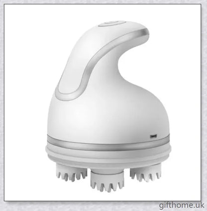 Multifunctional Electric Pet Head Massager in white and blue colours, designed to provide a gentle and effective massage for pets