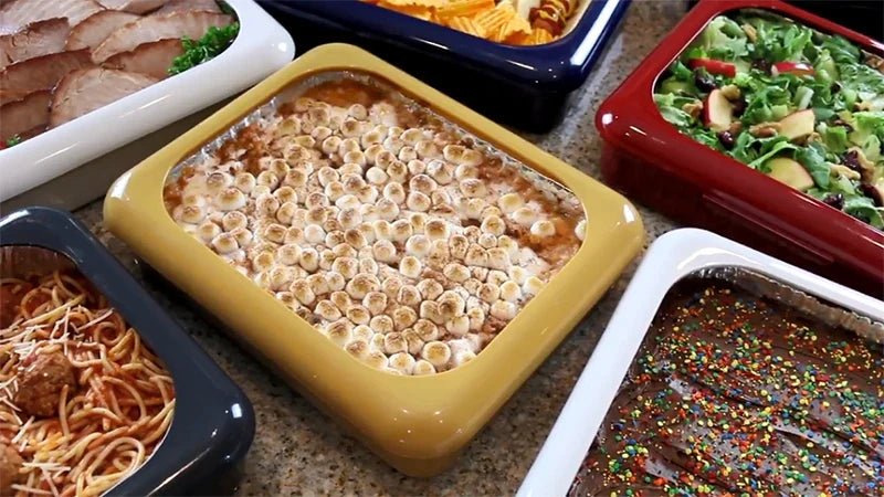 The Classy Casserole Carrier - a stylish and convenient way to transport and serve hot or cold dishes for British gatherings and events