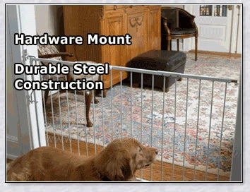 Retractable Dog Gate - Adjustable Indoor Pet Barrier with Durable Plastic-Coated Iron Pipe Construction