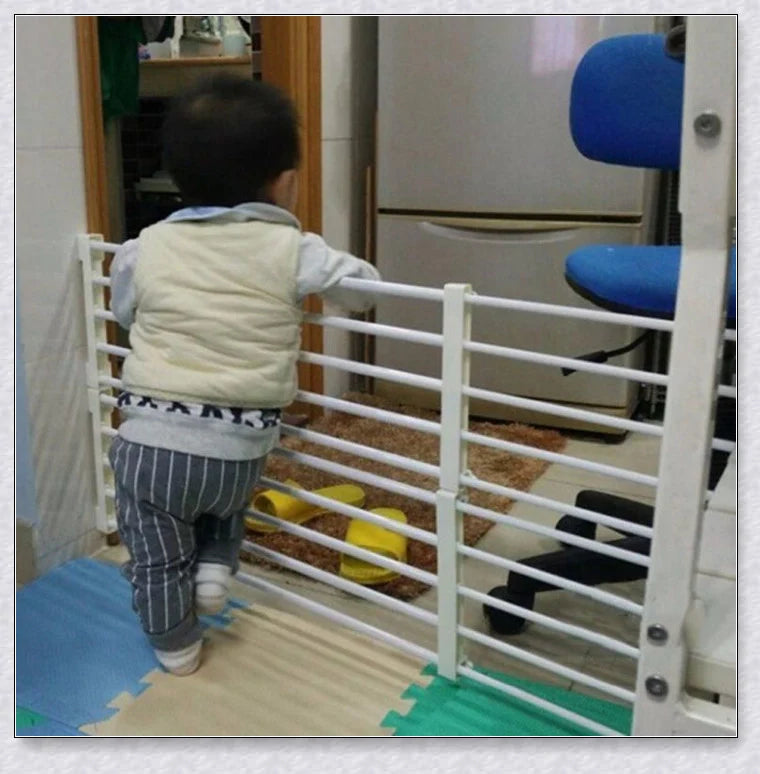 Retractable Dog Gate - Adjustable Indoor Pet Barrier with Durable Plastic-Coated Iron Pipe Construction