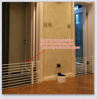 Retractable Dog Gate - Adjustable Indoor Pet Barrier with Durable Plastic-Coated Iron Pipe Construction