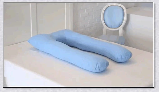 Soft Pregnancy Pillow - Adjustable U-shaped body pillow with plush polyester filling and velvety cover for optimal back and hip support during pregnancy