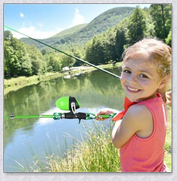A versatile and durable fishing pole kit designed for kids, featuring a telescopic design, multiple hooks and baits, and a travel bag for easy portability.