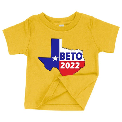 A soft, comfortable baby t-shirt in heather grey with a classic crew neck and short sleeves