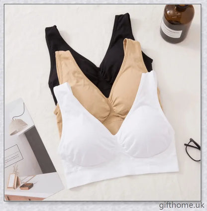 Seamless comfort bra made with premium nylon-spandex blend for all-day ease and a smooth, flattering silhouette