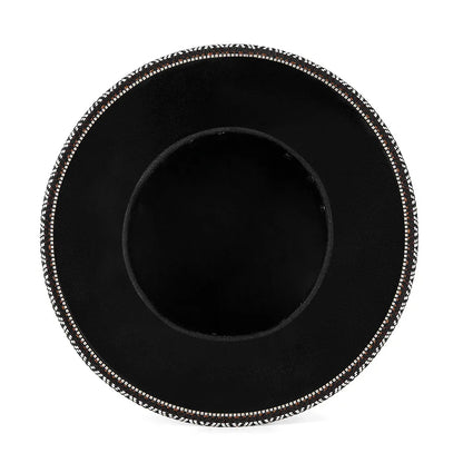 Trendha Halloween Punk Skull Black Top Hat with rivets and flat-top design