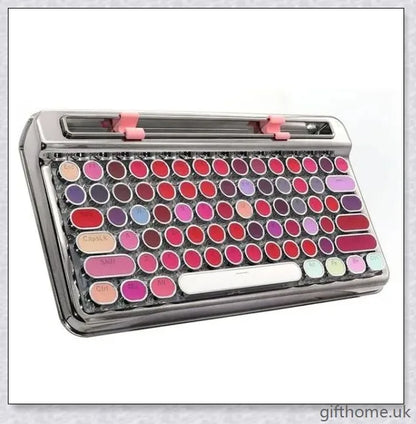 Retro Bluetooth and wired dual mechanical keyboard with 76 keys, available in silver, blue, black, pink, red, and gold colours