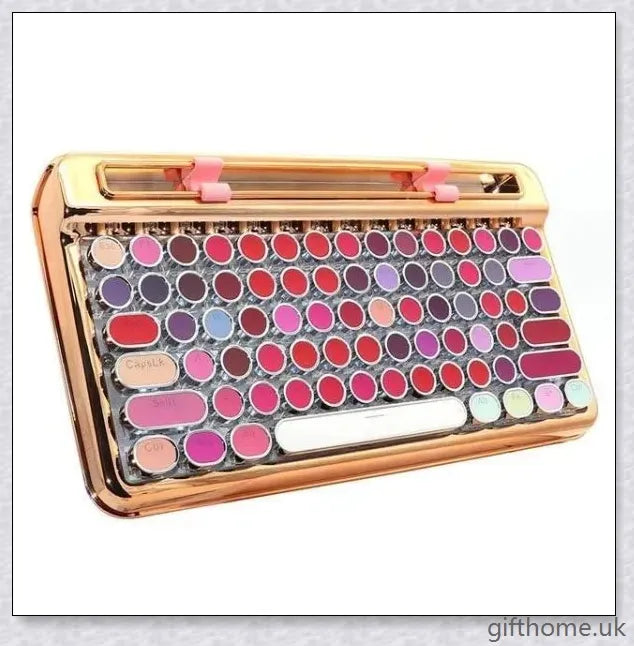 Retro Bluetooth and wired dual mechanical keyboard with 76 keys, available in silver, blue, black, pink, red, and gold colours