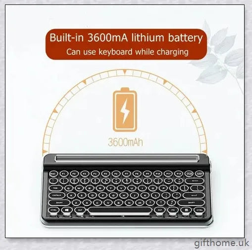 Retro Bluetooth and wired dual mechanical keyboard with 76 keys, available in silver, blue, black, pink, red, and gold colours