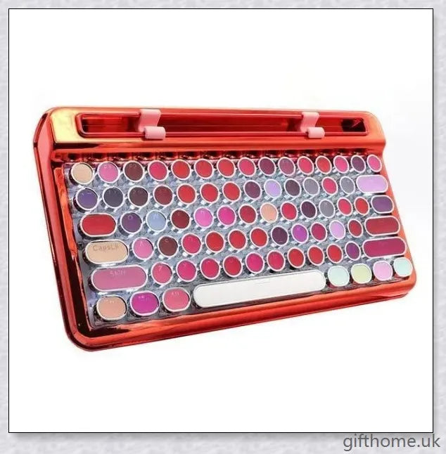 Retro Bluetooth and wired dual mechanical keyboard with 76 keys, available in silver, blue, black, pink, red, and gold colours
