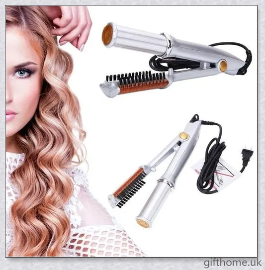 Instyler Max Rotating Hair Iron with heated rotating barrel, precision-aligned bristles, and ceramic floating plate for salon-quality hairstyles at home