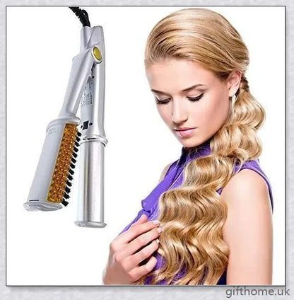 Instyler Max Rotating Hair Iron with heated rotating barrel, precision-aligned bristles, and ceramic floating plate for salon-quality hairstyles at home