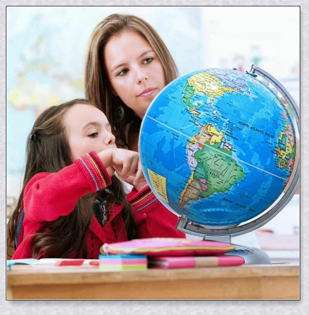 Floating interactive world globe with LED-illuminated constellation map, a sophisticated home decor and educational display