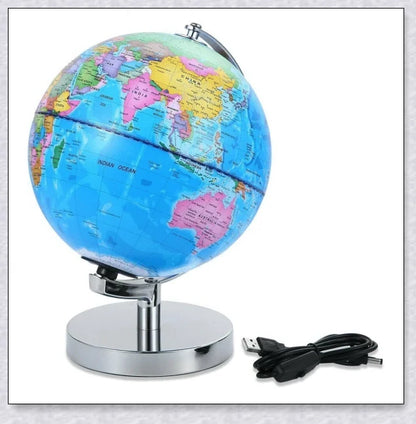 Floating interactive world globe with LED-illuminated constellation map, a sophisticated home decor and educational display