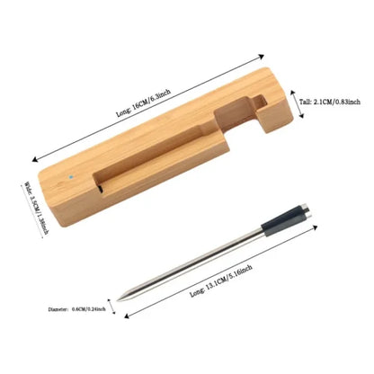 Wireless Smart Meat Thermometer with Bluetooth connectivity, dual sensors, and guided cooking system for precise temperature monitoring and delicious meals