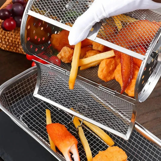Premium stainless steel roasting drum with rotating design for even heating and cooking