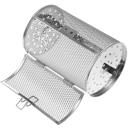 Premium stainless steel roasting drum with rotating design for even heating and cooking