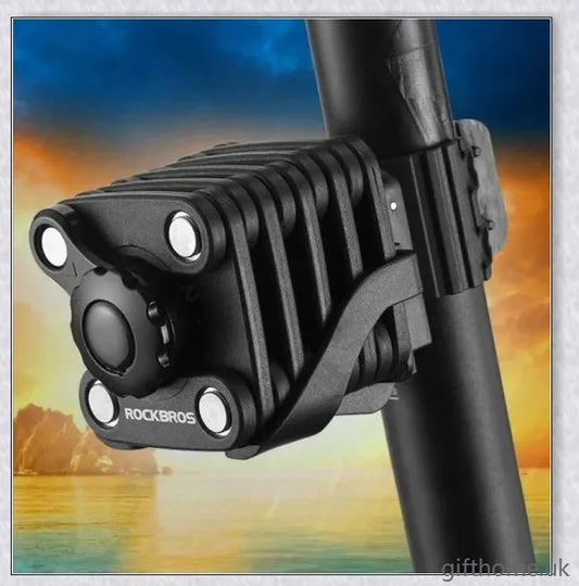 A heavy-duty black bicycle anti-theft chain lock with a folding design and scratch-resistant ABS casing