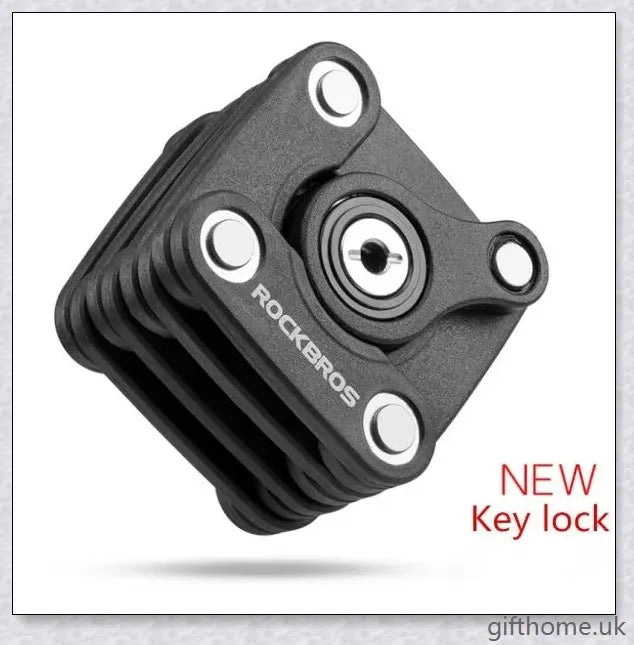 A heavy-duty black bicycle anti-theft chain lock with a folding design and scratch-resistant ABS casing