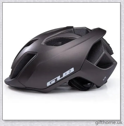 A stylish and functional bicycle helmet with a built-in rechargeable LED light for enhanced visibility and safety during cycling.