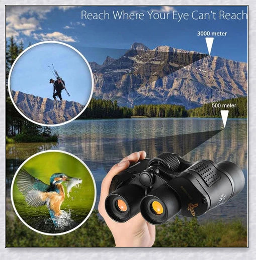 Professional Long Range Night Vision Binoculars with 60X60 magnification for high-resolution viewing of distant objects
