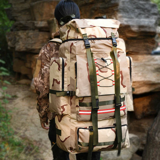 130L extra large outdoor camping rescue luggage quilt backpack with Oxford cloth construction and various colour options