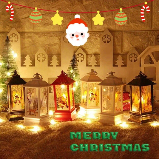 Santa Claus LED night light battery-powered hanging lantern for Christmas decoration