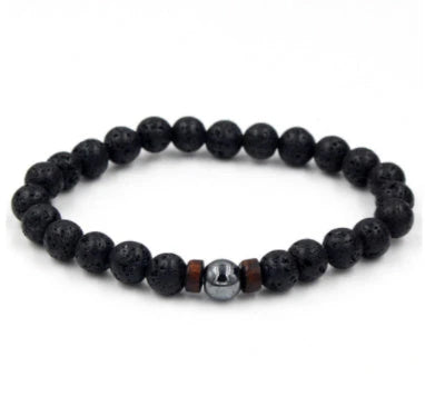Stylish volcanic stone bracelet in various colors and designs for men