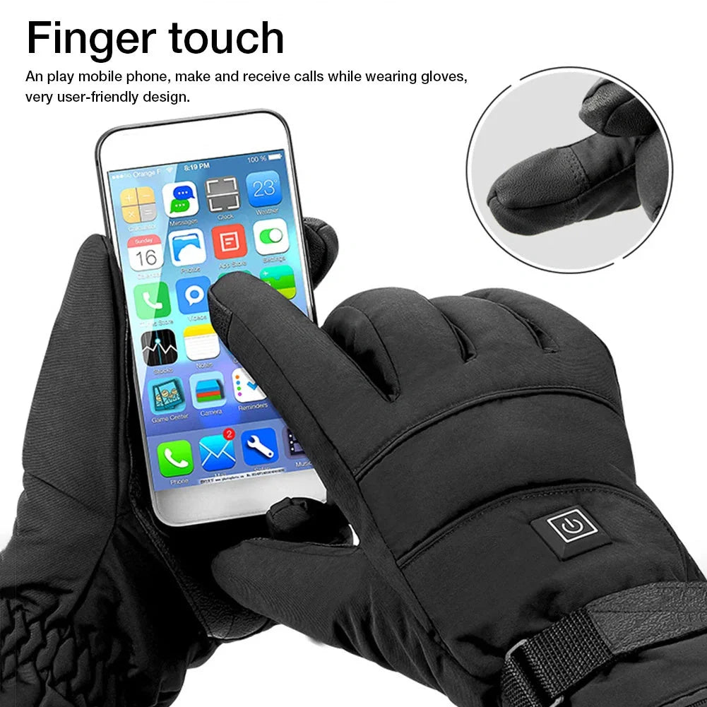 Winter Electric Heated Gloves with touch screen compatibility and rapid heating technology