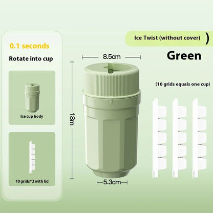 Twist ice cube tray with rotating release mechanism, perfect for freezers and refrigerators
