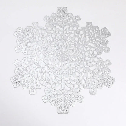 Elegant snowflake placemats made of premium PVC with heat and scald resistance for safe and stylish dining