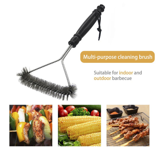 Premium stainless steel barbecue grill cleaning brush with durable wire bristles and ergonomic handle for easy grill maintenance