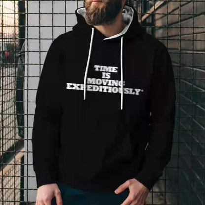 Men's casual solid colour hoodies with 3D print design