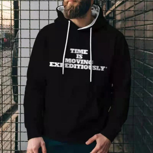 Men's casual solid colour hoodies with 3D print design